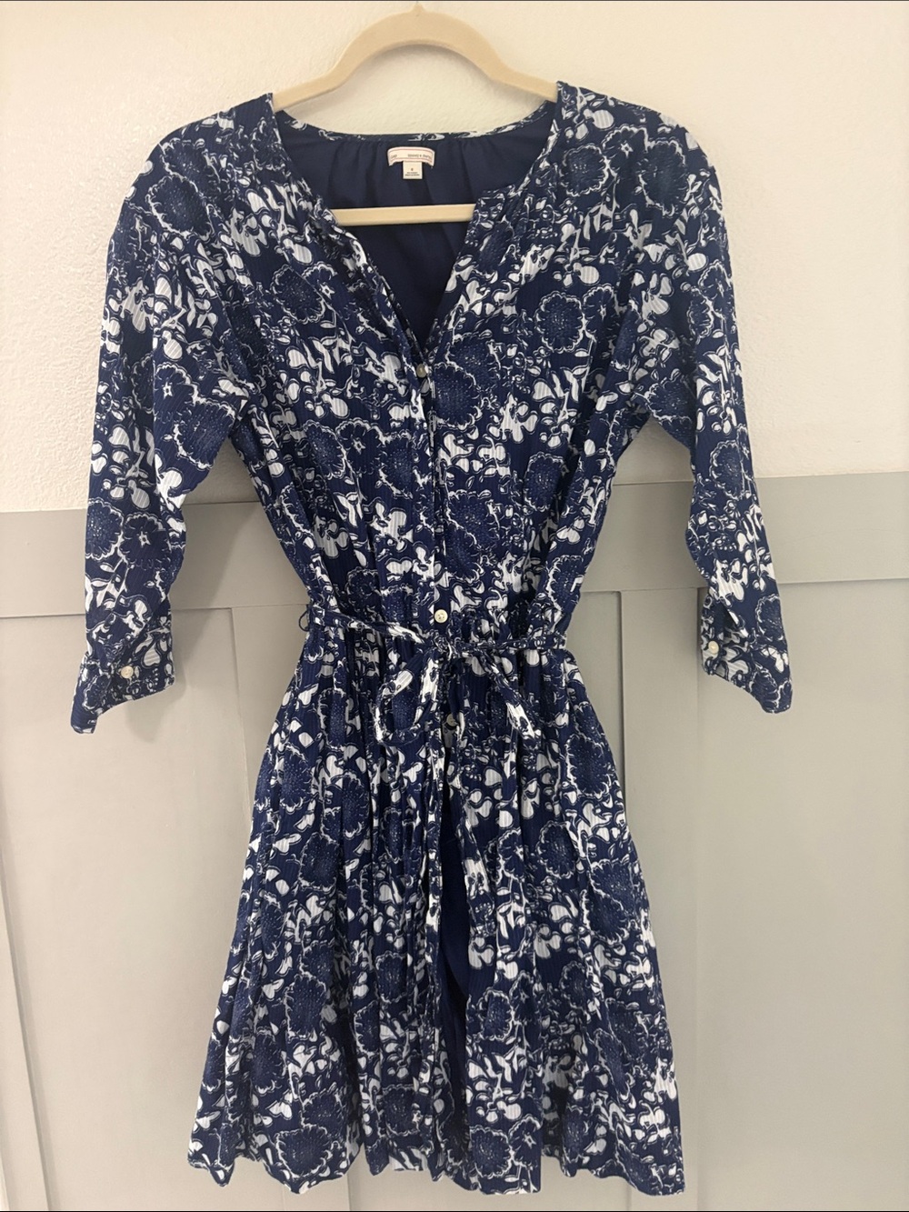 Gap floral flared shirt dress